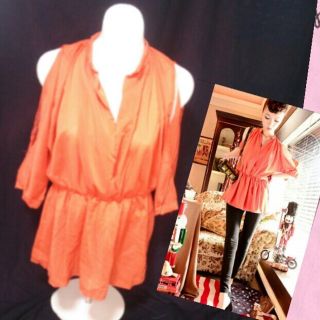 新品☆シフォン肩出しﾁｭﾆｯｸ(チュニック)