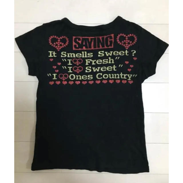 ブラック ロゴTシャツ  レディースM キラキラ レディースのトップス(Tシャツ(半袖/袖なし))の商品写真