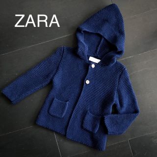 ザラ(ZARA)のザラ ベビー コットンニット フード付きカーディガン 80cm(カーディガン/ボレロ)