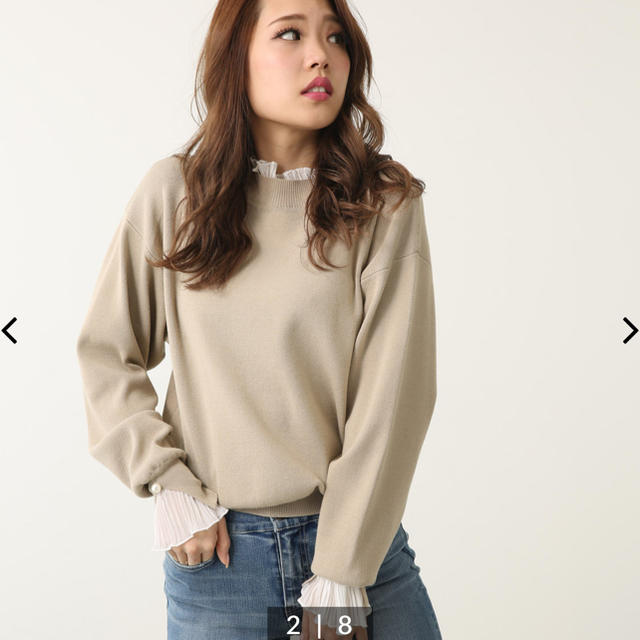 rienda(リエンダ)のリエンダ  リーツレイヤードH／N Knit TOP レディースのトップス(ニット/セーター)の商品写真