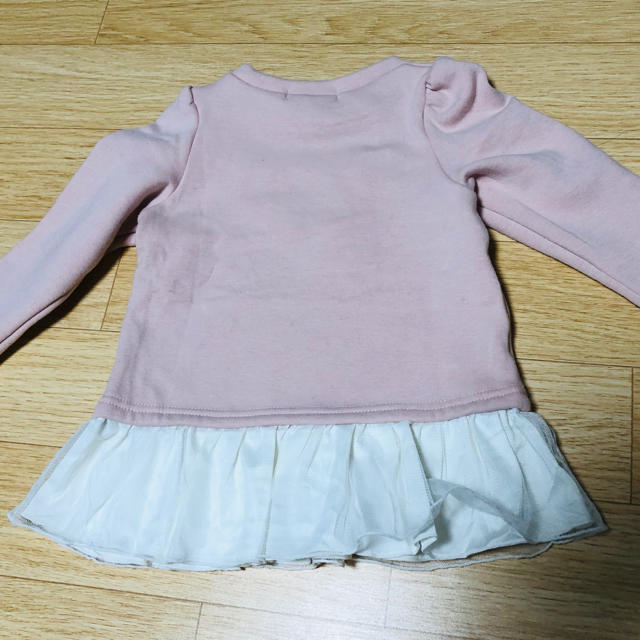 anyFAM(エニィファム)のany fam 裏起毛 ビジュー フリル トレーナー   キッズ/ベビー/マタニティのベビー服(~85cm)(トレーナー)の商品写真