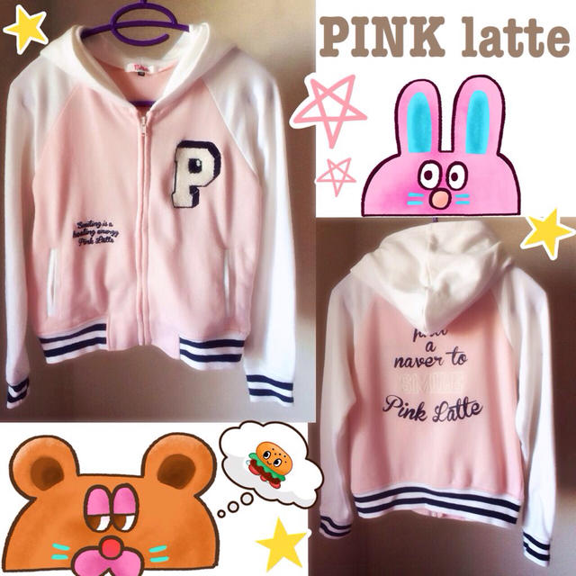 PINK-latte(ピンクラテ)のピンクラテ♡ワッペン付きパーカー レディースのトップス(パーカー)の商品写真