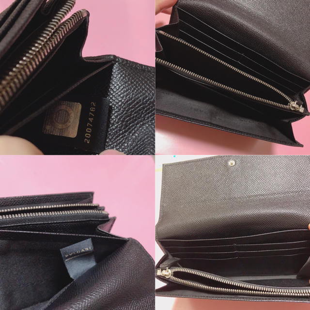 【極美品】BVLGARI 長財布 クラシコ グレインカーフ ブラック フラップ