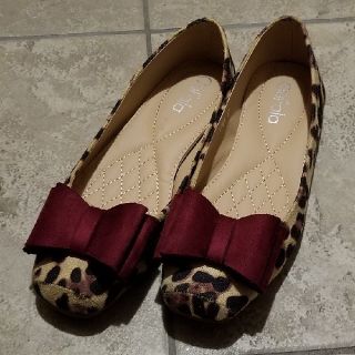 リボン🎀ヒョウ柄ペタンコ靴👠(その他)