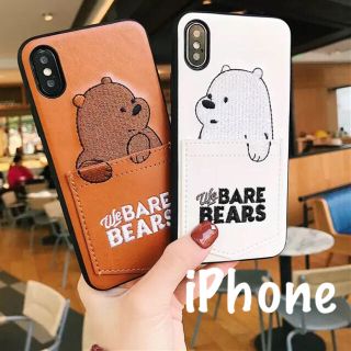 アイフォーン(iPhone)の《新品》新作♡iPhonXRケース ぼくらベアベア アイスベア♡グリズ 刺繍 (iPhoneケース)