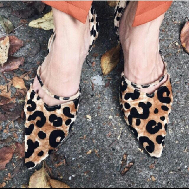 アメリヴィンテージ FLOCKY LEOPARD PUMPS L