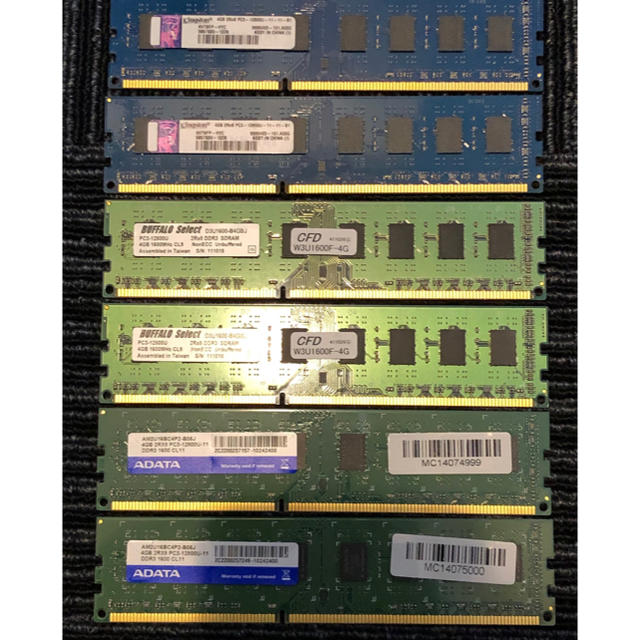 PC/タブレットメモリ DDR3 4GB×6枚  合計24GB
