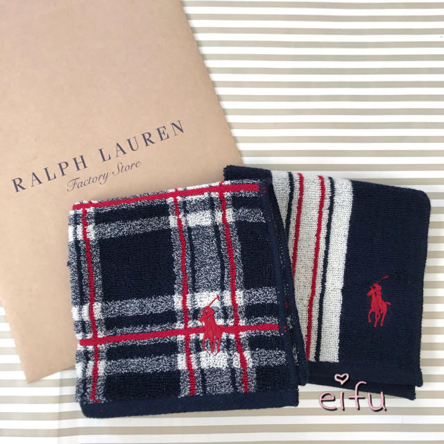 Ralph Lauren(ラルフローレン)のラルフローレン  タオルハンカチ2枚セット 紙袋シール付き レディースのファッション小物(ハンカチ)の商品写真