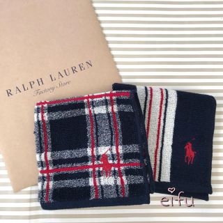 ラルフローレン(Ralph Lauren)のラルフローレン  タオルハンカチ2枚セット 紙袋シール付き(ハンカチ)