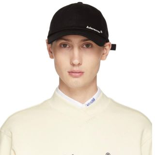 メゾンキツネ(MAISON KITSUNE')の【新品】【値下げ】ADER error ロゴキャップ ブラック(キャップ)