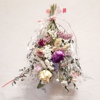 色々薔薇のスワッグ(ドライフラワー)