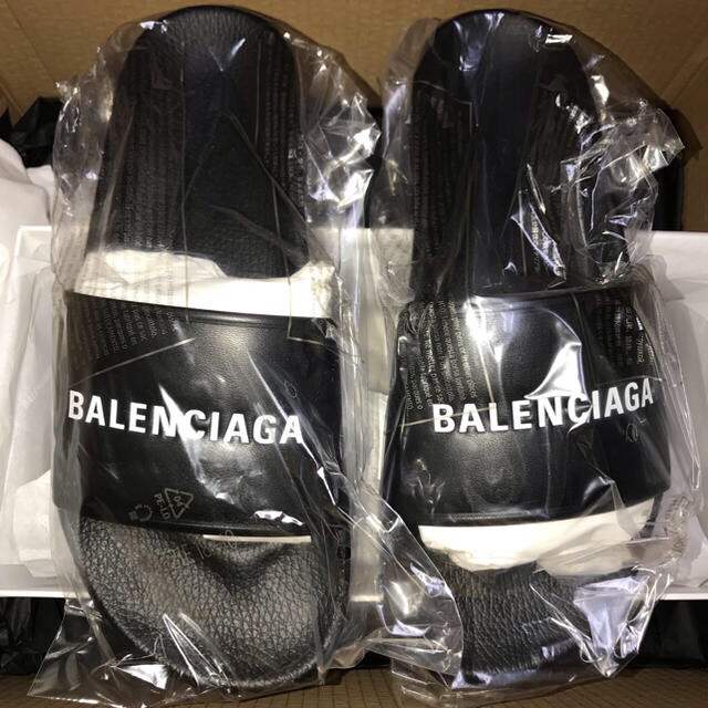 Balenciaga(バレンシアガ)のBalenciaga Printed Lether slides ロゴ サンダル メンズの靴/シューズ(サンダル)の商品写真