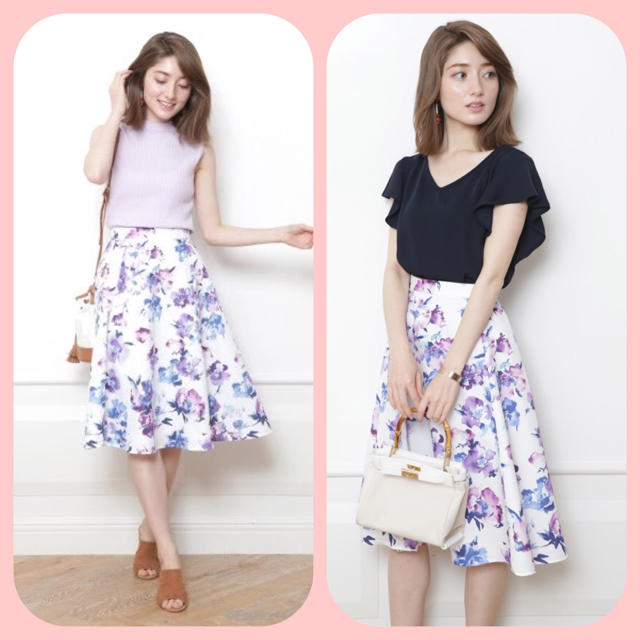 新品♡ジャスグリッティー 水彩フラワープリントスカート 新品♡ジャスグリッティー 水彩フラワープリントスカート