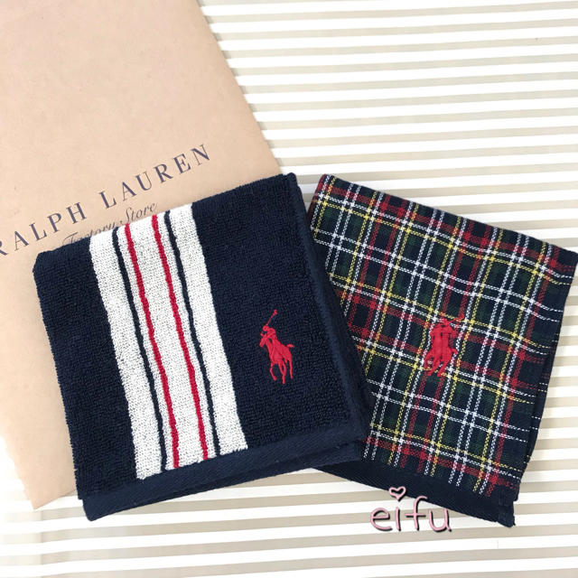 Ralph Lauren(ラルフローレン)のラルフローレン  タオルハンカチ2枚セット 紙袋シール付き レディースのファッション小物(ハンカチ)の商品写真