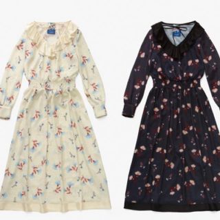 グリモワール(Grimoire)のMARTE Dot Flower Frill Neck Dress(ロングワンピース/マキシワンピース)