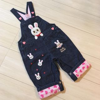 ミキハウス(mikihouse)のうさぎ様専用！【美品】ミキハウスオーバーオール＆アンパンマンぬいぐるみ５点セット(ロンパース)