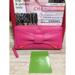 ケイトスペードニューヨーク(kate spade new york)の新品 未使用 ケイトスペード リボン 長財布 財布 ピンク 正規品 本物(財布)