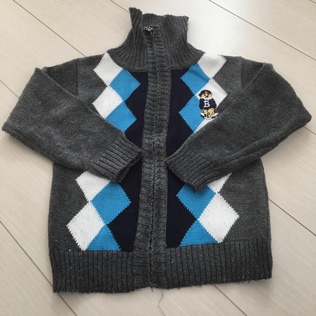 キッズ 前開きファスナー付きセーター キッズ/ベビー/マタニティのキッズ服男の子用(90cm~)(ニット)の商品写真