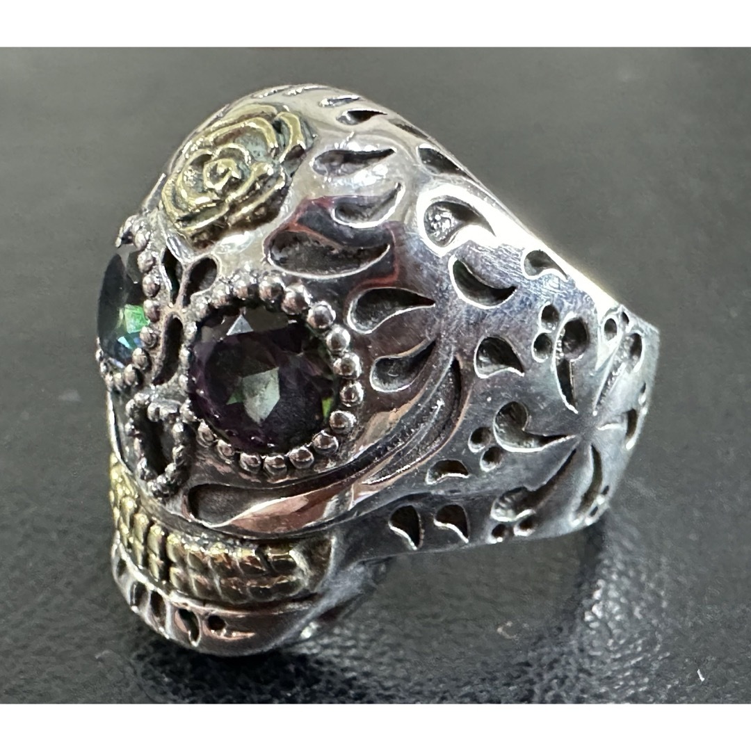 メキシカンリング シルバースカルリング(9号)真鍮 メキシコSKULL メキシカンリング シルバースカルリング(9号)真鍮 メキシコSKULL