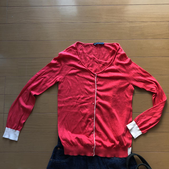 PETIT BATEAU(プチバトー)のpetitbateauバイカラーカーディガン レディースのトップス(カーディガン)の商品写真