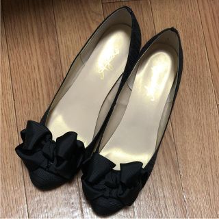 アゴストショップ(AGOSTO SHOP)のアゴスト パンプス 靴 黒 フォーマル リボン(ハイヒール/パンプス)