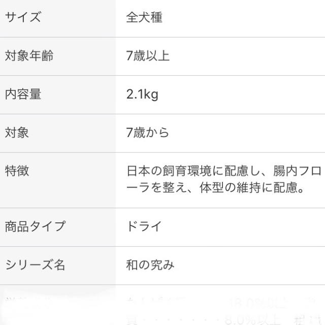 日清ペットフード(ニッシンペットフード)のjpスタイル(ジェーピースタイル) 犬用 和の究み 小粒7歳から 2.1kg  その他のペット用品(ペットフード)の商品写真