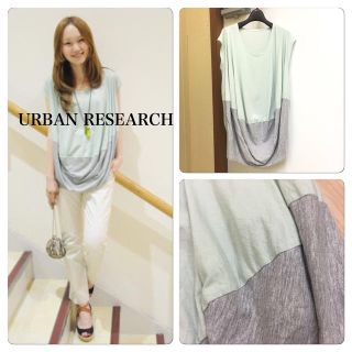 アーバンリサーチ(URBAN RESEARCH)のURドレープバイカラーカットソー(カットソー(半袖/袖なし))