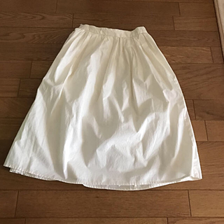 ロペピクニック(Rope' Picnic)のROP PICNICロペピクニックフレアギャザースカート36Ｍホワイト白色未使用(ひざ丈スカート)