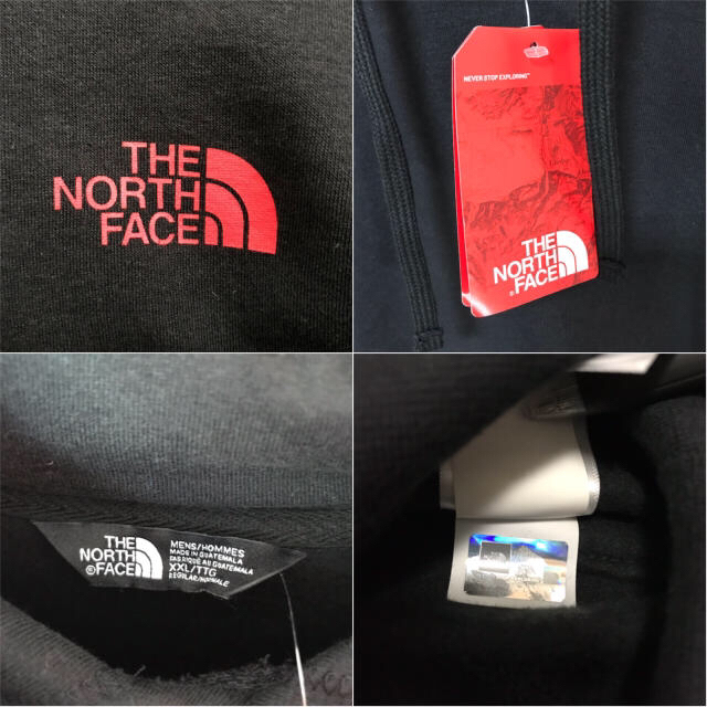 THE NORTH FACE(ザノースフェイス)の3XL相当 新品 ノースフェイス BOXロゴ パーカー 黒 赤 メンズ XXL メンズのトップス(パーカー)の商品写真