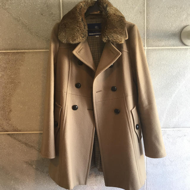 BURBERRY BLUE LABEL - 売り切れ＊Burberryラビットファー付ウールコートの通販 by つくし shop｜バーバリー