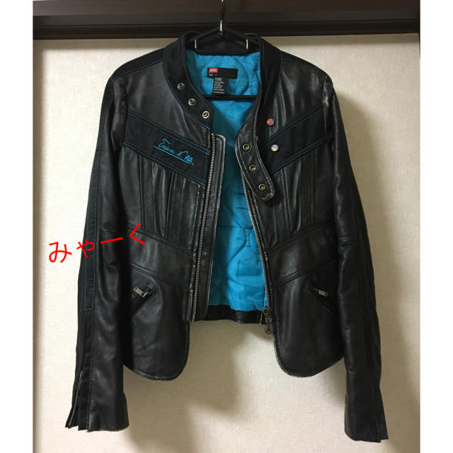 ディーゼル レザーライダースジャケット - ライダースジャケット