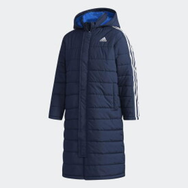 adidas(アディダス)の160㎝ adidas アディダス キッズ ジュニア ベンチコート ネイビー キッズ/ベビー/マタニティのキッズ服男の子用(90cm~)(ジャケット/上着)の商品写真