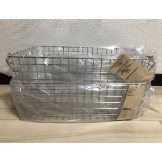 ムジルシリョウヒン(MUJI (無印良品))の無印良品ステンレスワイヤーバスケット2個新品(バスケット/かご)