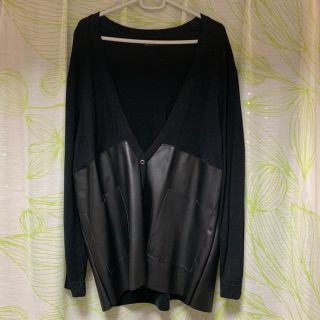 ザラ(ZARA)のZARA ニット×レザーカーディガン(カーディガン)