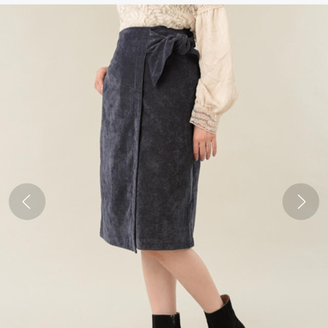 mystic(ミスティック)のウエストベルトリボンスカート レディースのスカート(ひざ丈スカート)の商品写真