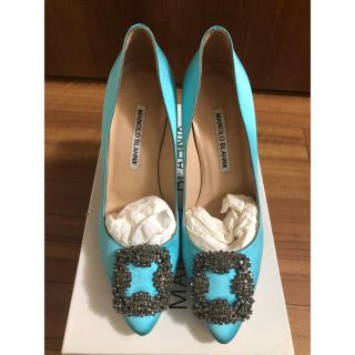 マノロブラニク(MANOLO BLAHNIK)のパンプス マノロブラニク  ハンギシ ティファニーブルー 36 新品未使用(ハイヒール/パンプス)