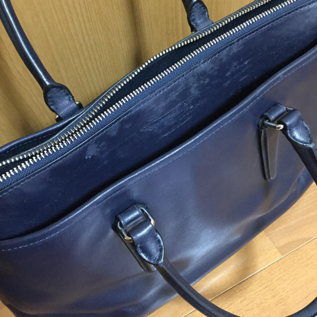 COACH バッグ ネイビー モルガン サッチェル ショルダー 底鋲付 2way 2