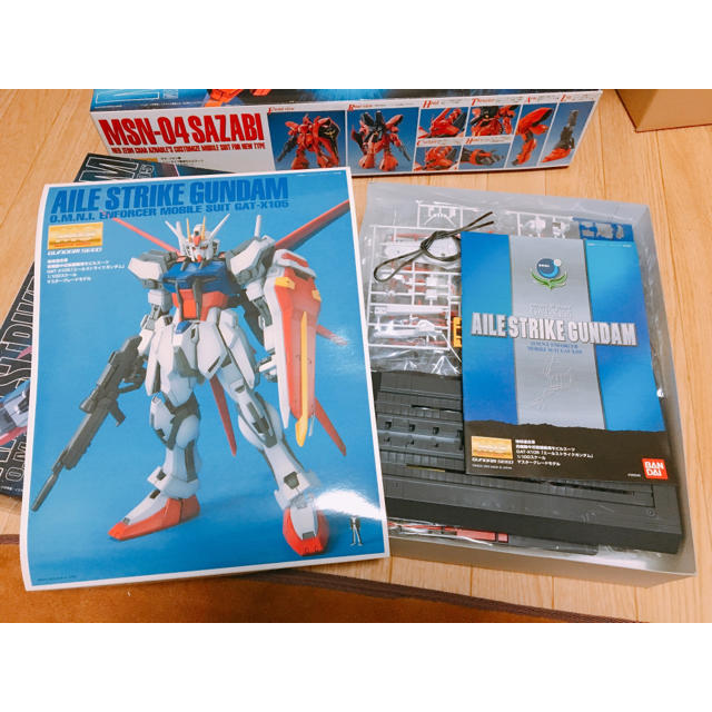 BANDAI(バンダイ)の~2点セット~ サザビー ストライクガンダム MG 1/100  エンタメ/ホビーのおもちゃ/ぬいぐるみ(プラモデル)の商品写真