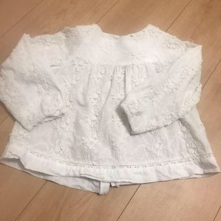 ザラキッズ(ZARA KIDS)のバックボタン白ブラウス(ブラウス)