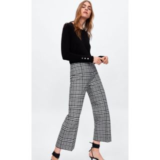 ザラ(ZARA)のZARA♡チェック柄ストレートパンツ(カジュアルパンツ)