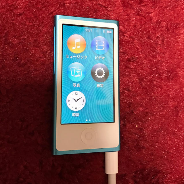 Apple(アップル)のiPod nano ブルー スマホ/家電/カメラのオーディオ機器(ポータブルプレーヤー)の商品写真