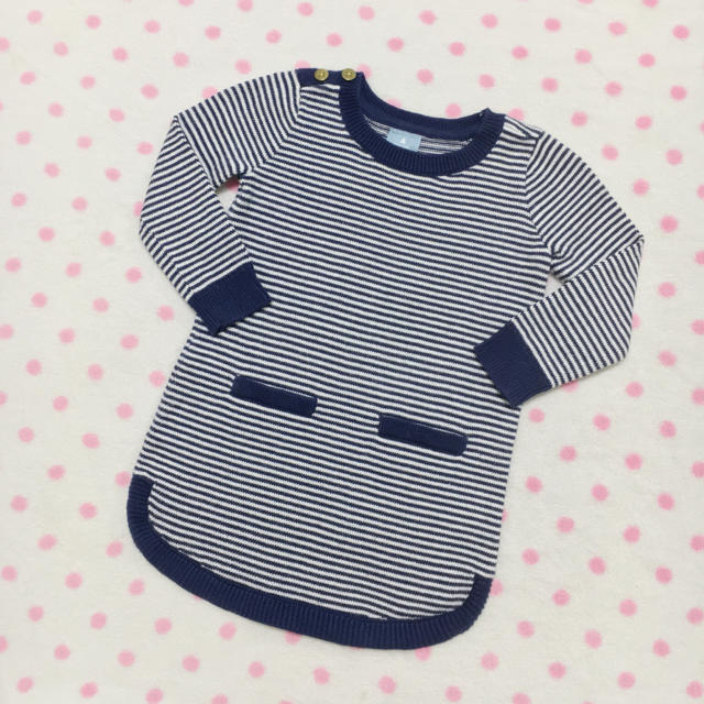 babyGAP(ベビーギャップ)のbaby Gap♡ボーダー柄♡cuteニット♡ワンピース♡80♡新品同様品♡ キッズ/ベビー/マタニティのベビー服(~85cm)(ワンピース)の商品写真