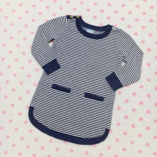 ベビーギャップ(babyGAP)のbaby Gap♡ボーダー柄♡cuteニット♡ワンピース♡80♡新品同様品♡(ワンピース)