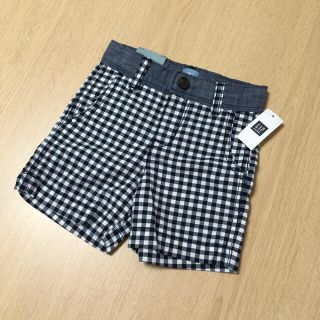 ベビーギャップ(babyGAP)の新品ベビーギャップ紺色チェック半ズボンパンツ(パンツ)