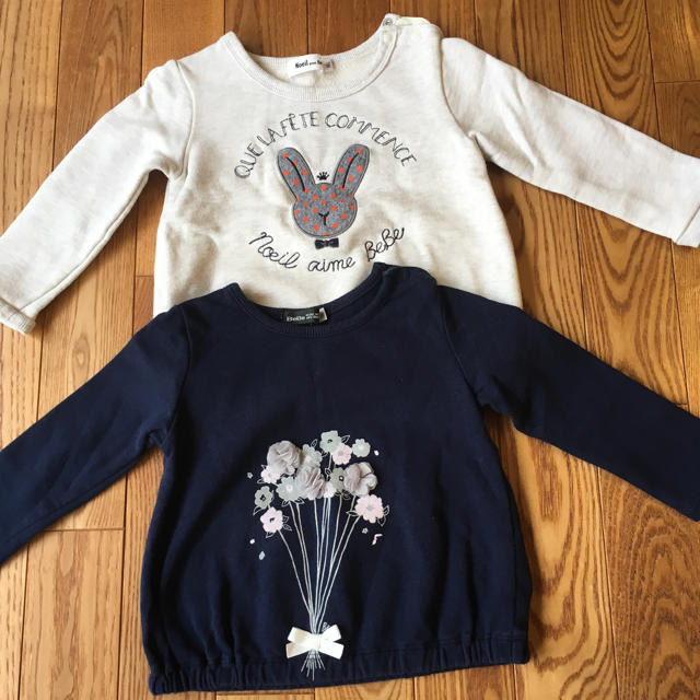 BEBE Noeil(ベベノイユ)のトレーナー2枚セット 90 キッズ/ベビー/マタニティのキッズ服女の子用(90cm~)(その他)の商品写真