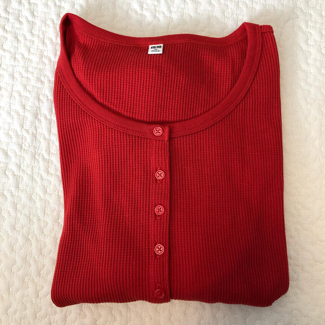 UNIQLO(ユニクロ)のUNIQLO ワッフルヘンリーネックT レディースのトップス(Tシャツ(長袖/七分))の商品写真