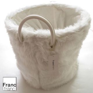 フランフラン(Francfranc)の❤新品タグ付き フランフラン ミレー ファー ストレージ L【ホワイト】❤(バスケット/かご)