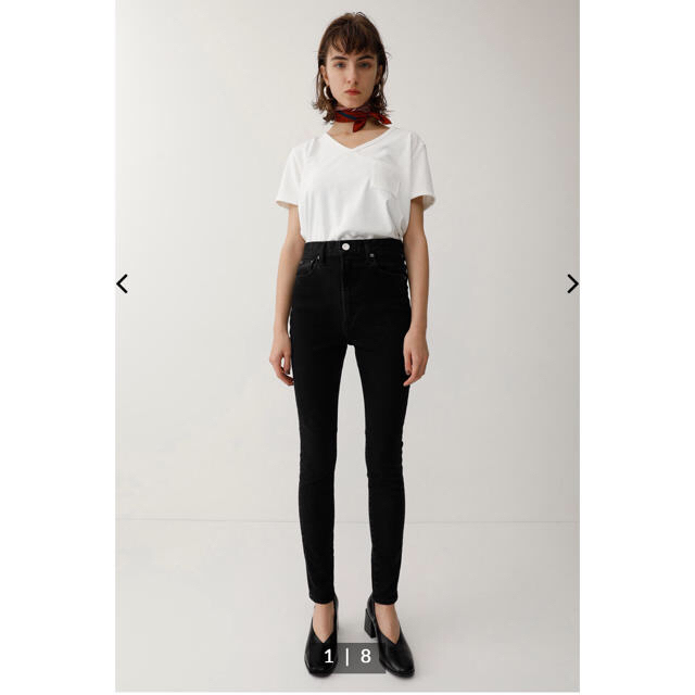 moussy(マウジー)のHW Rebirth L/BLACK SKINNY レディースのパンツ(デニム/ジーンズ)の商品写真