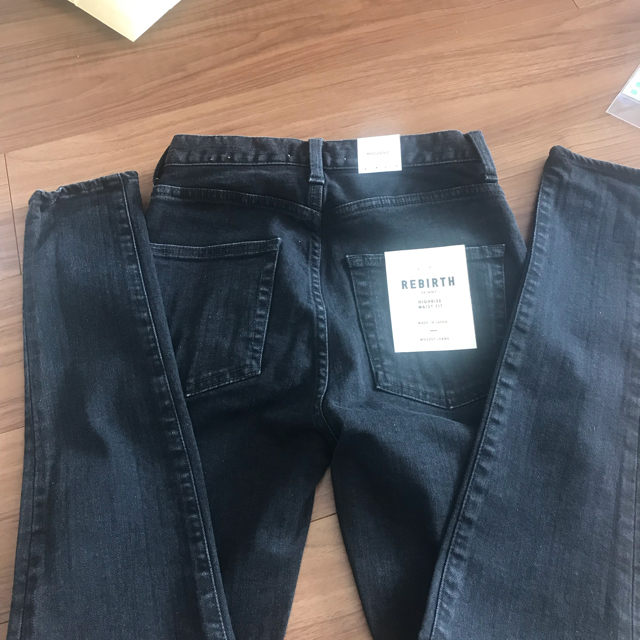 moussy(マウジー)のHW Rebirth L/BLACK SKINNY レディースのパンツ(デニム/ジーンズ)の商品写真