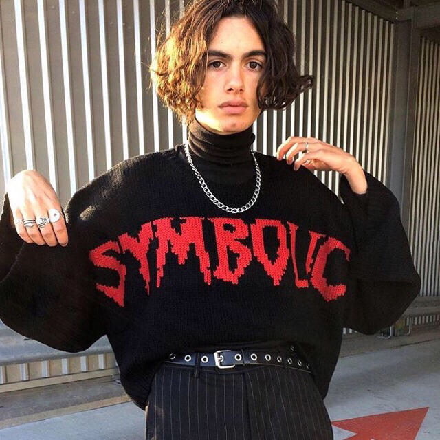 RAF SIMONS(ラフシモンズ)のSALVETTI BLACK 'SYMBOLIC' JUMPER ニット L メンズのトップス(ニット/セーター)の商品写真